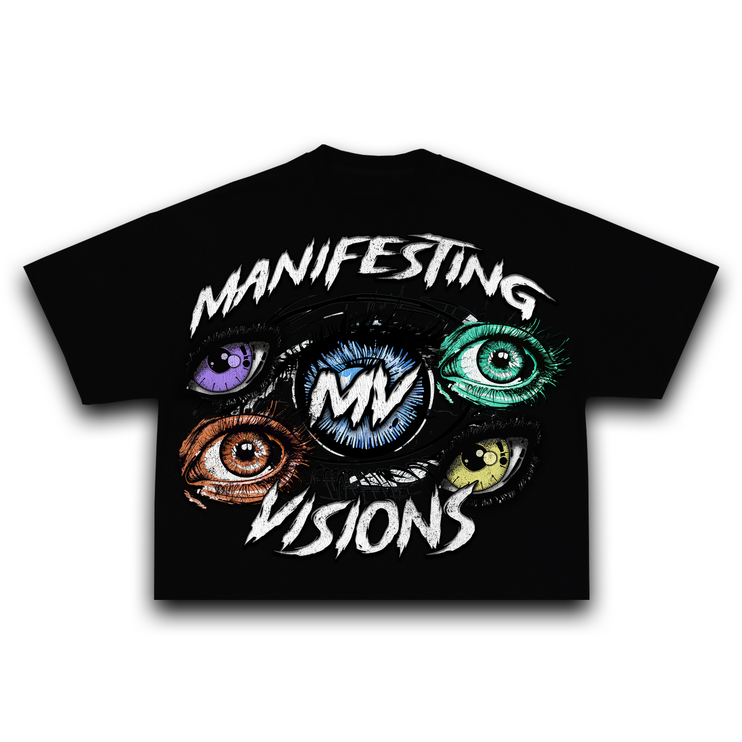 Black Oversized Manifesting Visions Eye Tee