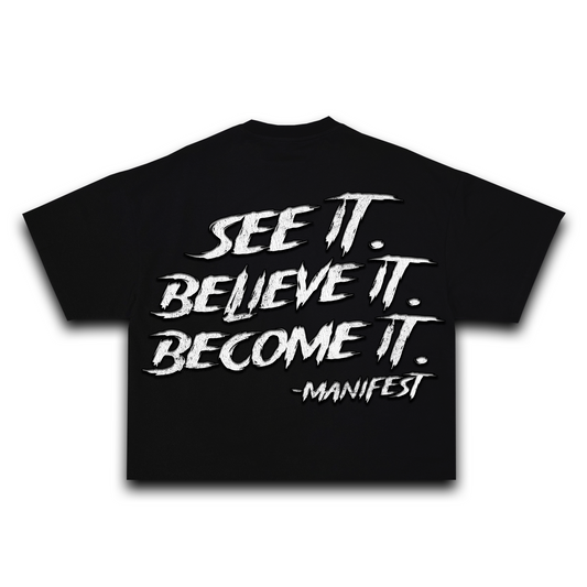 Black Oversized Manifesting Visions Eye Tee