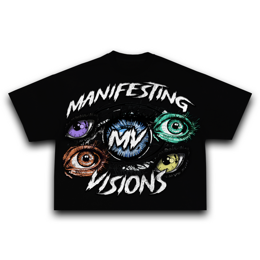 Black Oversized Manifesting Visions Eye Tee