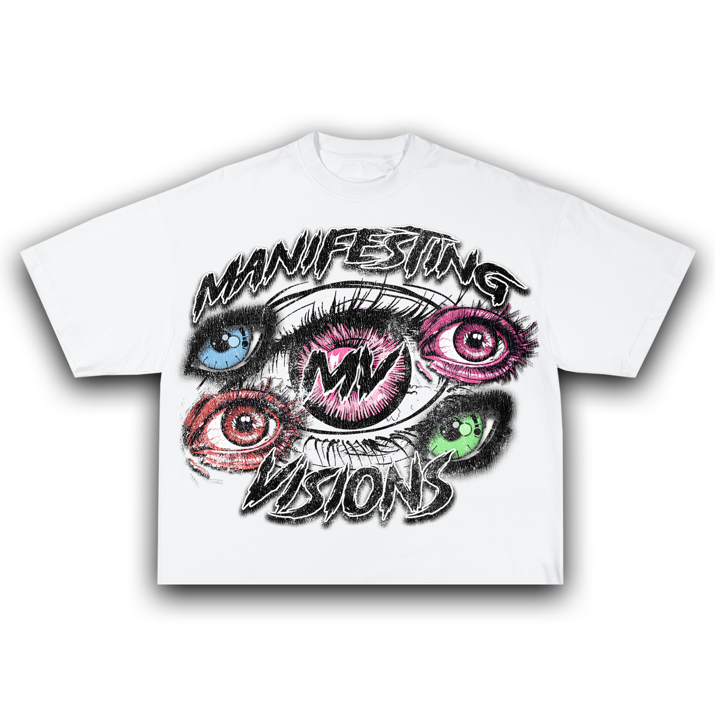 White Manifesting Visions Oversized Eye Tee