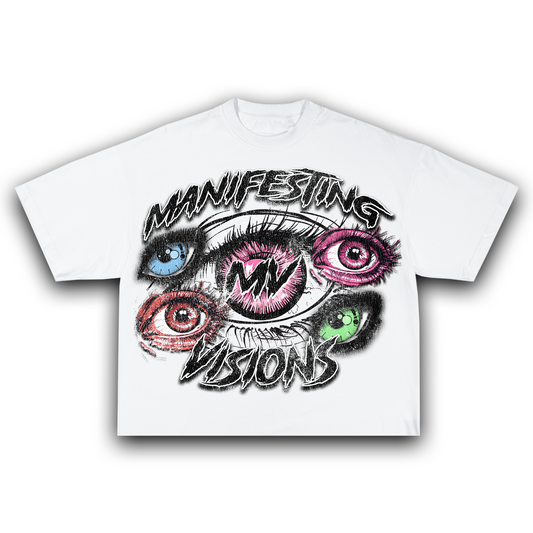 White Manifesting Visions Oversized Eye Tee