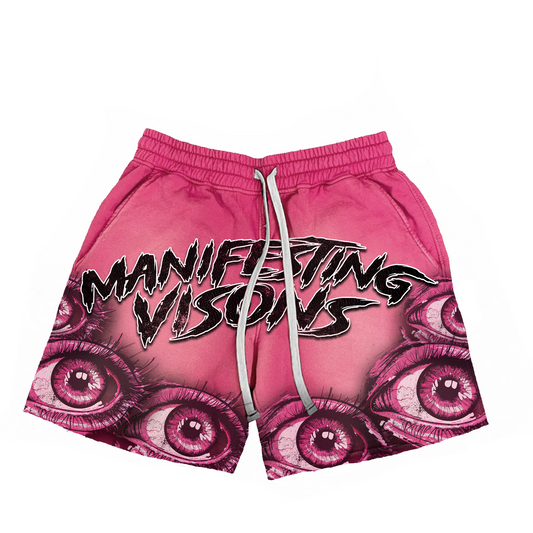 Manifesting Visions Pink Eye Shorts